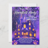 Spuk Halloween-Party lila Einladung (Vorderseite)