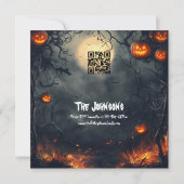 Spuk Halloween-Party mit glühenden Jacken Einladung (Rückseite)