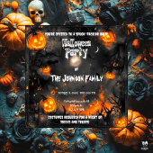 Spuk Halloween-Party mit glühenden Jacken Einladung