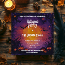 Spuk Halloween-Party mit Pumpkins und Bats