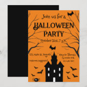 Spuk Halloween-Party orange Einladung (Vorne/Hinten)