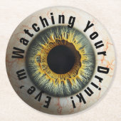 👁️ Spuk Halloween-Party! Runder Pappuntersetzer (Vorderseite)