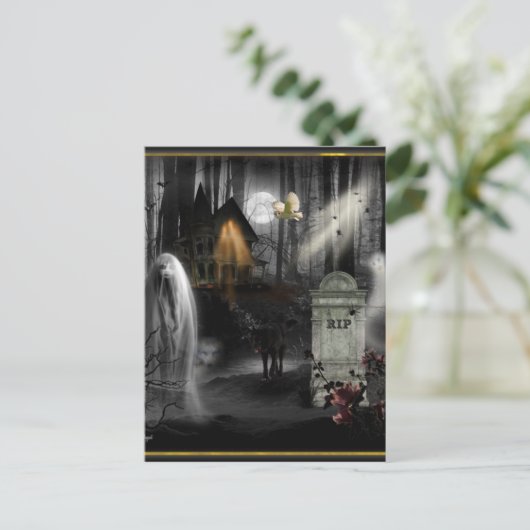 Spuk Halloween Postkarte (Stehend Vorderseite)