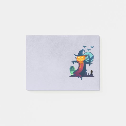 Spuk Halloween Pumpkin Head Scarecrow Spooky Post-it Klebezettel (Vorderseite)