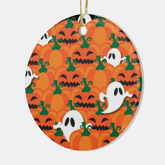 Spuk Halloween-Pumpkin-Patchghosts Keramikornament (Links)