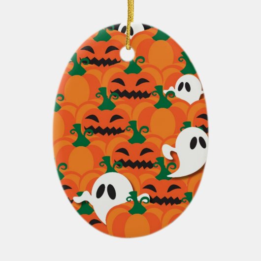 Spuk Halloween-Pumpkin-Patchghosts Keramikornament (Vorne)