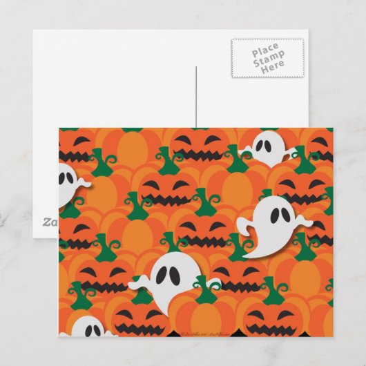 Spuk Halloween-Pumpkin-Patchghosts Postkarte (Vorne/Hinten)