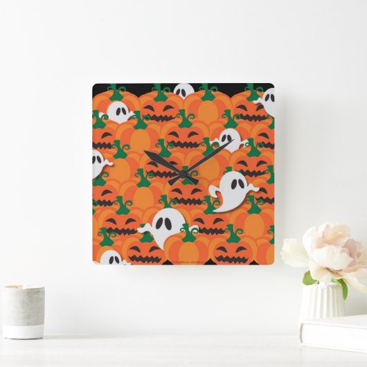 Spuk Halloween-Pumpkin-Patchghosts Quadratische Wanduhr (Zuhause)