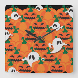 Spuk Halloween-Pumpkin-Patchghosts Quadratische Wanduhr