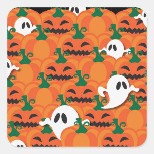 Spuk Halloween-Pumpkin-Patchghosts Quadratischer Aufkleber