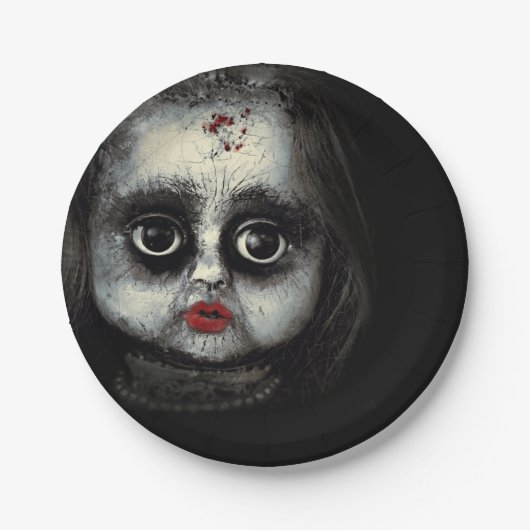 Spuk Halloween-Puppen Pappteller (Vorderseite)