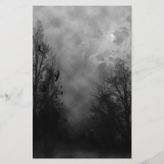 Spuk Halloween Sky mit Ravens Briefpapier (Vorderseite)