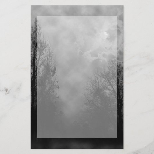 Spuk Halloween Sky mit Ravens Briefpapier (Vorderseite)
