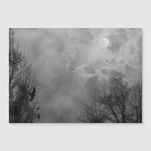 Spuk Halloween Sky mit Ravens Magnetkarte (Vorderseite)