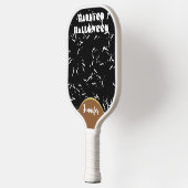 Spuk Halloween Spooky Black Bats Gothic Dark Pickleball Schläger (Links)