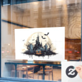 Spuk Halloween-Szene Fensteraufkleber (Café-Fenster)