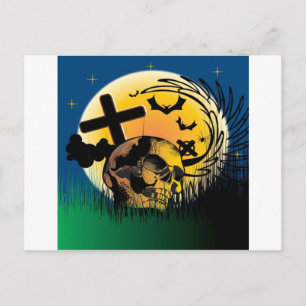Spuk Halloween-Szene Postkarte