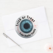 👁️ Spuk Halloween-Trick oder -Treat Runder Aufkleber (Umschlag)