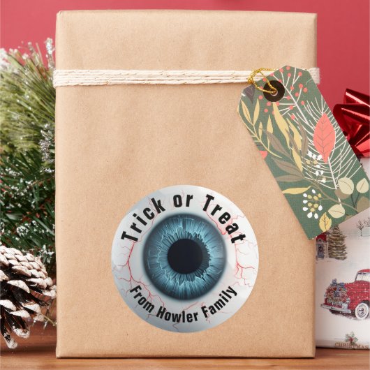 👁️ Spuk Halloween-Trick oder -Treat Runder Aufkleber (Feiertag)