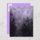 Spuk Halloween Violet Mist Sky mit Ravens Postkarte (Vorne/Hinten)