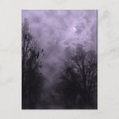 Spuk Halloween Violet Mist Sky mit Ravens Postkarte (Vorderseite)