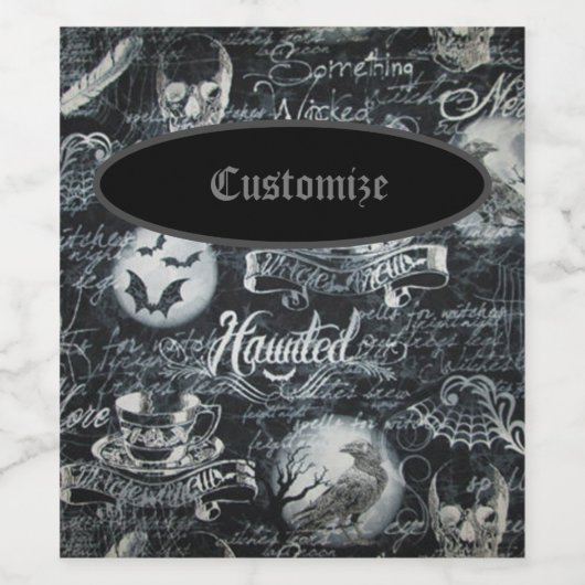 Spuk Halloween Weinetikett (Einzelnes Label)