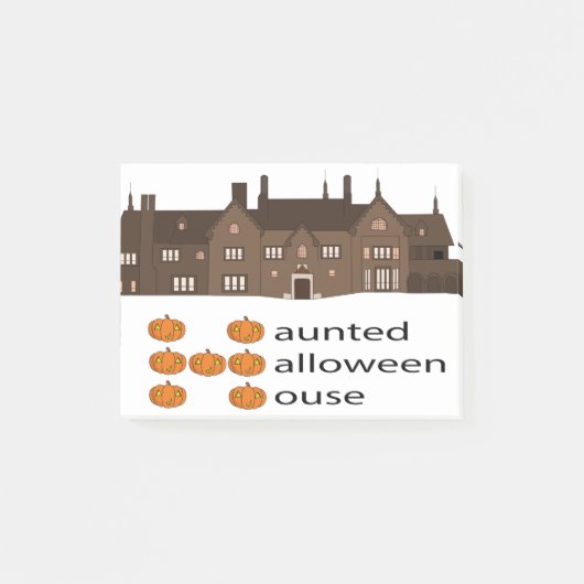 Spuk Haloween House Pumpkin Post-it Klebezettel (Vorderseite)