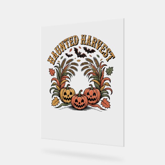 Spuk Harvest Retro Halloween Pumpkin Acrylschild (Winkel)