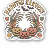 Spuk Harvest Retro Halloween Pumpkin Aufkleber (Vorderseite)
