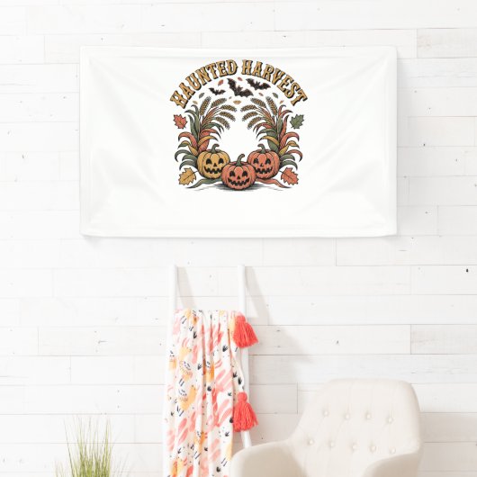 Spuk Harvest Retro Halloween Pumpkin Banner (Insitu)