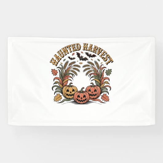 Spuk Harvest Retro Halloween Pumpkin Banner (Horizontal)