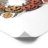 Spuk Harvest Retro Halloween Pumpkin Poster (Ecke)