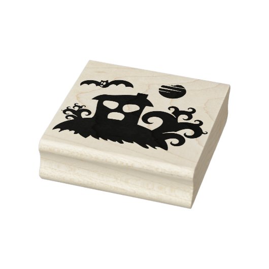 Spuk Haus 2 Silhouetten Kunst Briefmarke Gummistempel (Stempel)
