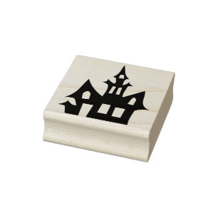 Spuk Haus 3 Silhouetten Kunst Briefmarke Gummistempel