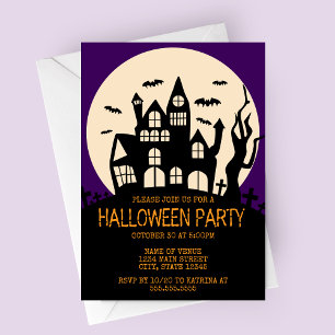 Spuk Haus am Halloween-Party Hill Einladung