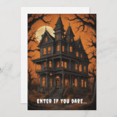 Spuk Haus am Night Halloween Einladung (Vorne/Hinten)