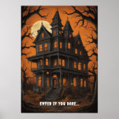 Spuk Haus am Night Halloween Poster (Vorne)