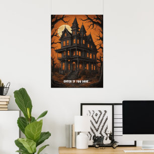 Spuk Haus am Night Halloween Poster