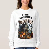 Spuk Haus an einem unschönen Halloween-Abend Sweatshirt (Vorderseite)