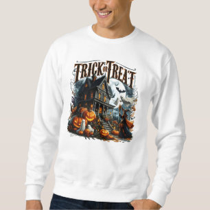 Spuk Haus an einem unschönen Halloween-Abend Sweatshirt