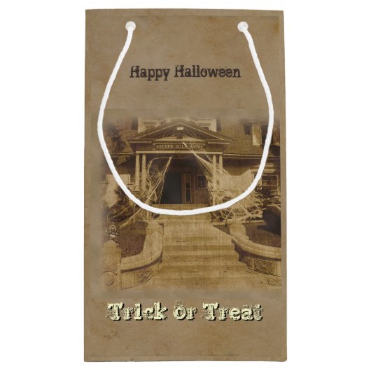 Spuk Haus (anpassbar) Kleine Geschenktüte (Rückseite)