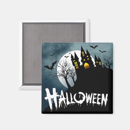 Spuk Haus auf einem Hügel Spooktacular Halloween Magnet (Vorderseite/Rückseite)
