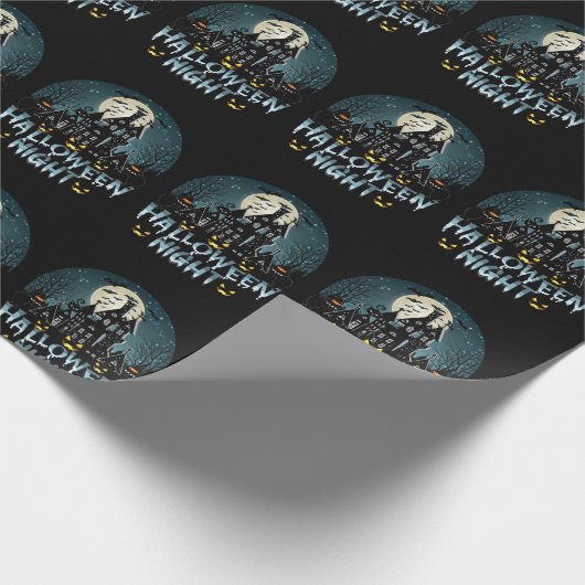 Spuk Haus, Beängstigende Halloween-Nacht Geschenkpapier (Ecke)