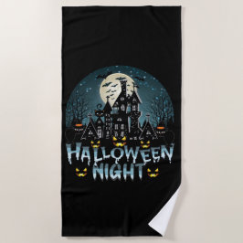 Spuk Haus, Beängstigende Halloween-Nacht Strandtuch
