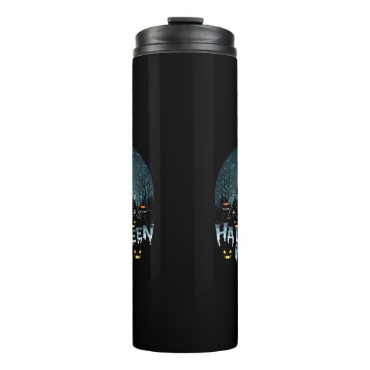 Spuk Haus, Beängstigende Halloween-Nacht Thermosbecher (Vorderseite)