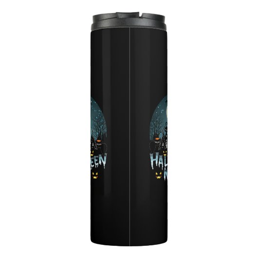 Spuk Haus, Beängstigende Halloween-Nacht Thermosbecher (Rückseite)
