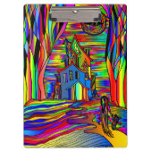 Spuk Haus Beängstigendes Abstraktes, farbenfrohes Klemmbrett (Vorderseite)