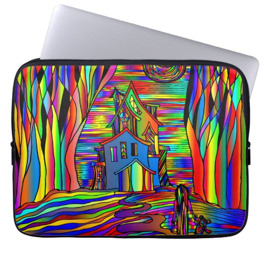 Spuk Haus Beängstigendes Abstraktes, farbenfrohes  Laptopschutzhülle (Vorderseite)