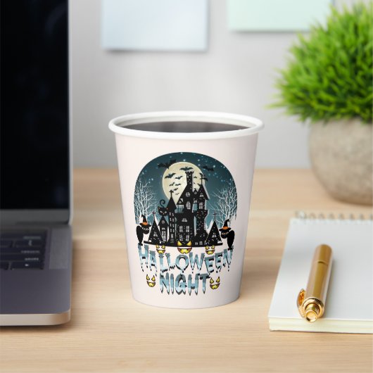 Spuk Haus, Beängstigendes Halloween Night Adult Pa Pappbecher (InSitu)