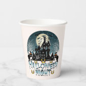 Spuk Haus, Beängstigendes Halloween Night Adult Pa Pappbecher (Rückseite)